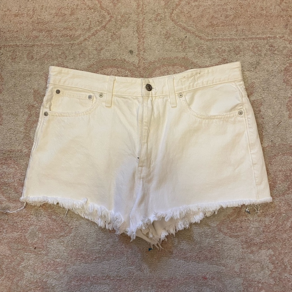 Madewell white relaxed denium shorts
